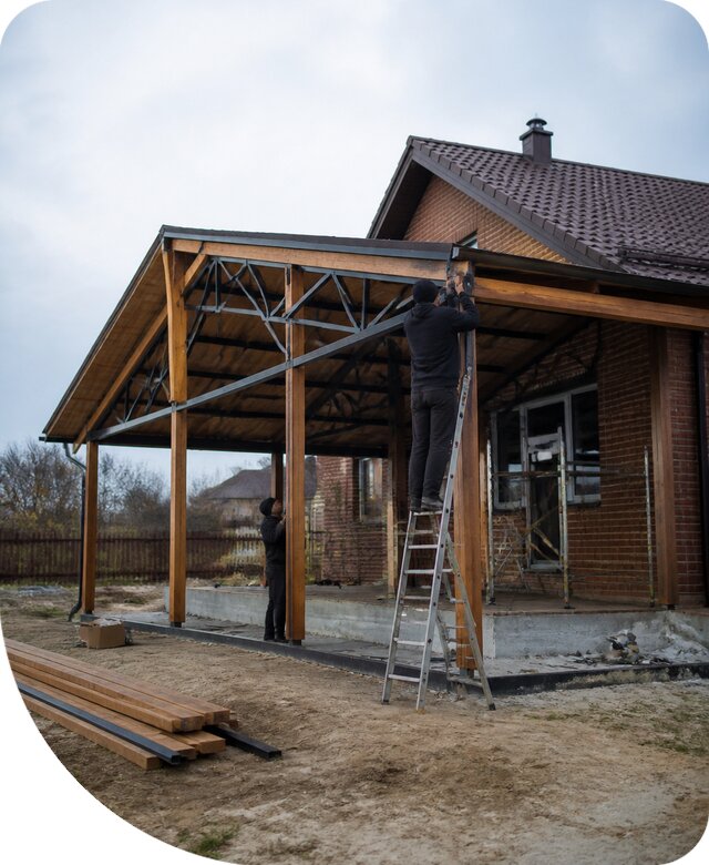 Пристройка навеса к дому и участку в Пыти-Яхах под ключ